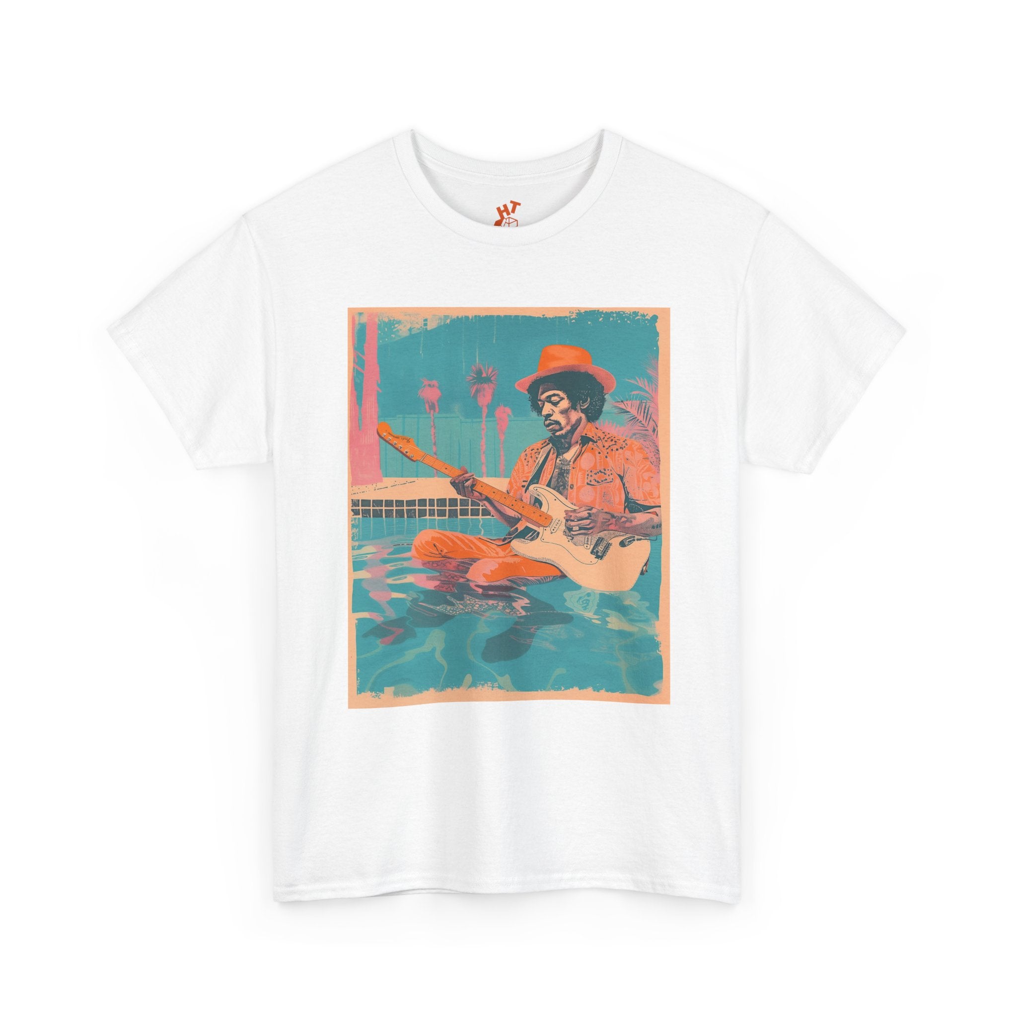Jimi Hendrix is jamming in the pool T-shirt