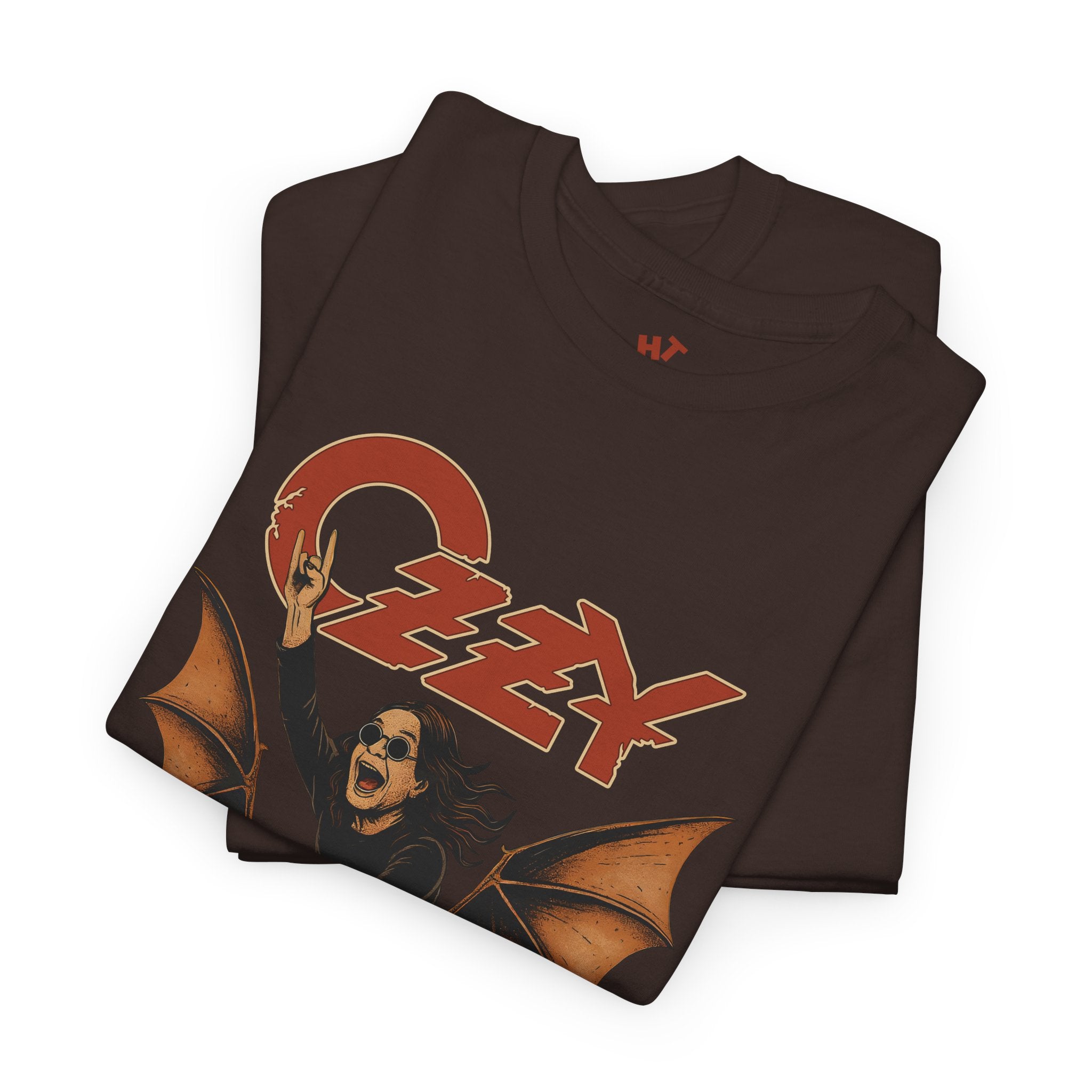 Ozzy Osbourne rides a bat T-shirt